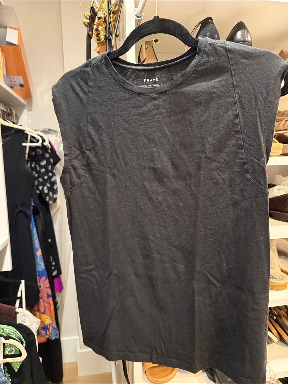 Frame Denim Black Short-Sleeve Muscle Tee